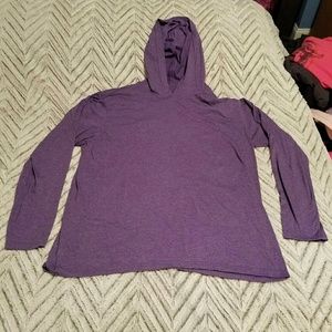 Heathered Purple Hooded Long Sleeve Shirt